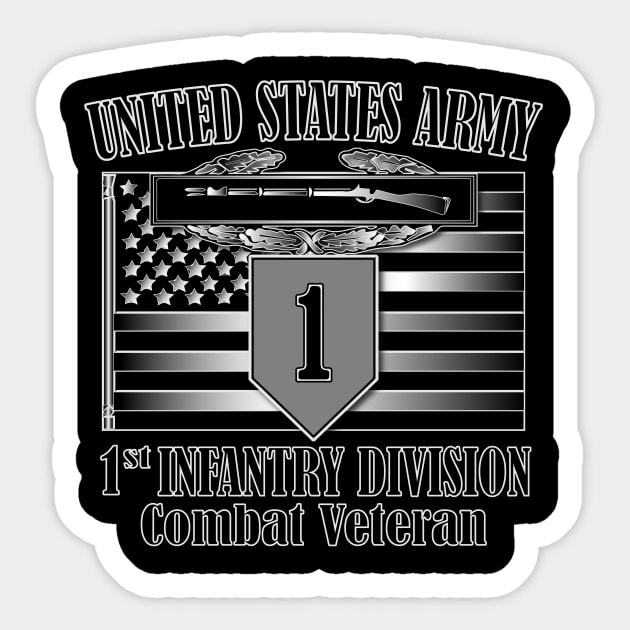 1st Infantry Division- Combat Veteran Sticker by Relaxed Lifestyle Products